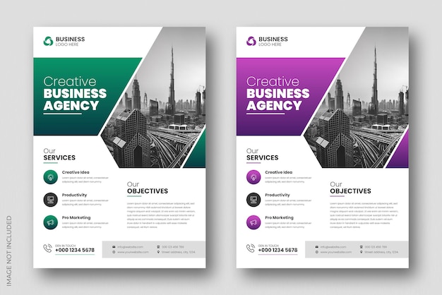 PSD corporate business multipurpose flyer design and brochure cover page template