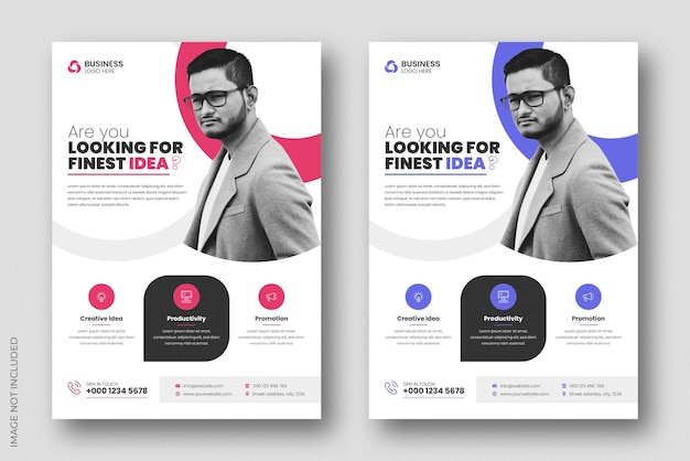 PSD corporate business multipurpose flyer design and brochure cover page template