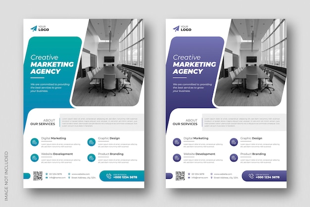 PSD corporate business multipurpose flyer design and brochure cover page template