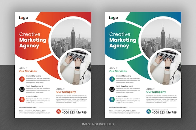 PSD corporate business multipurpose flyer design and brochure cover page template