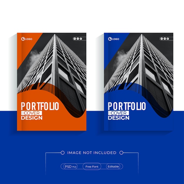 PSD corporate business portfolio brochure and annual report cover page design template