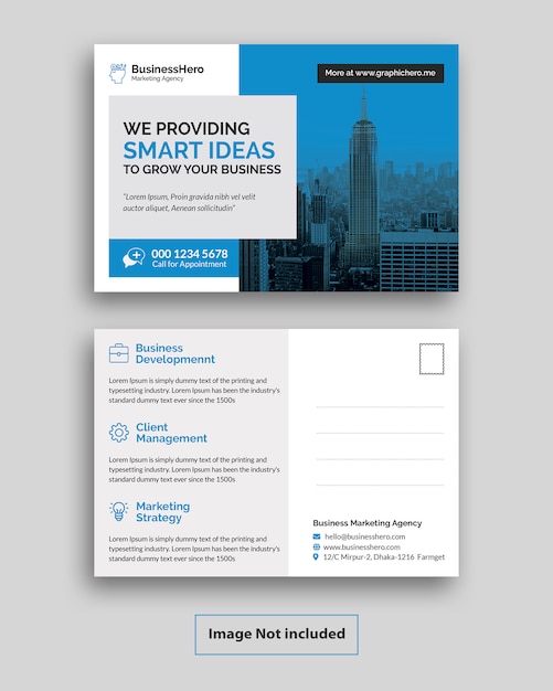 PSD corporate business postcard