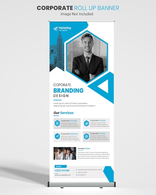 PSD corporate or business roll up banner