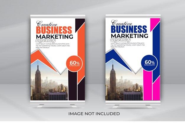 Corporate business roll up or table banner template with abstract design