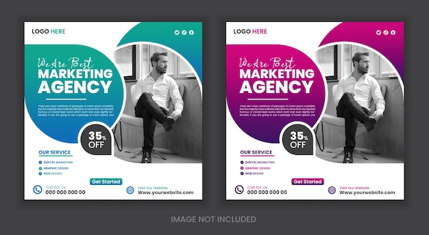 PSD corporate business social media post design and instagram business promotion