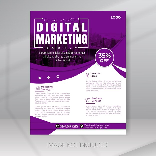 Corporate business solution poster a4 or banner template