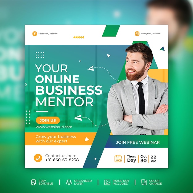 Corporate business solution social media banners design template premium psd