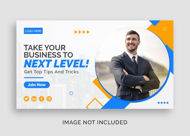 corporate business webinar for marketing youtube thumbnail or web banner template