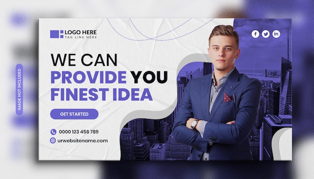 PSD corporate business youtube thumbnail and web banner template