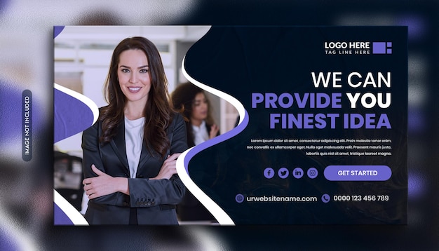 PSD corporate business youtube thumbnail and web banner template