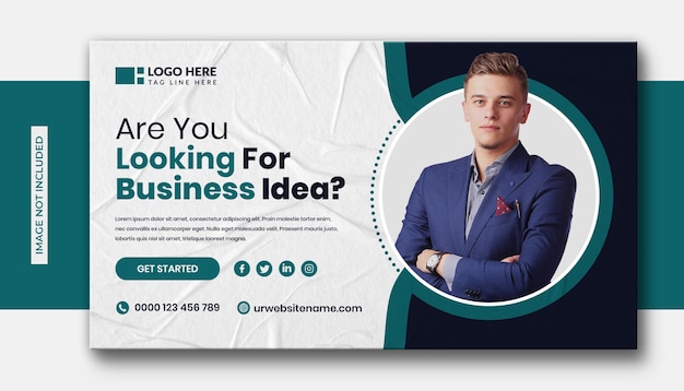 Corporate business youtube thumbnail and web banner template