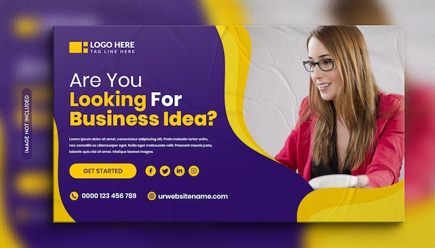 Corporate business youtube thumbnail and web banner template