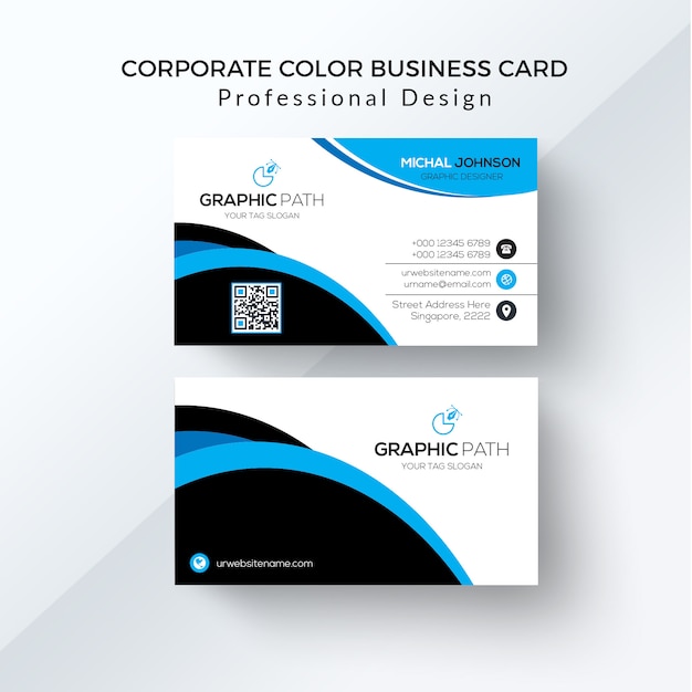 PSD corporate color business card