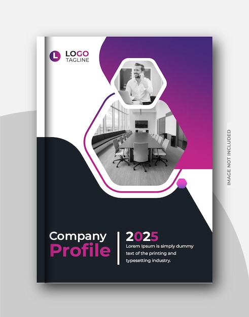 PSD brochure del profilo aziendale e modello di progettazione della copertina del libro della relazione annuale in formato a4
