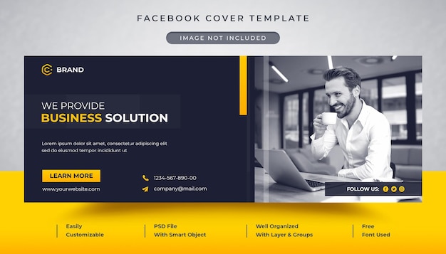 PSD corporate and creative business agency facebook cover and web banner template