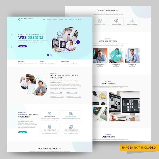 Corporate and creative design agency landing page template