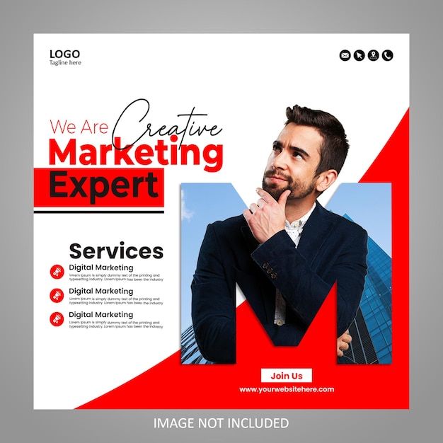 PSD corporate creative marketing agency social media post and banner