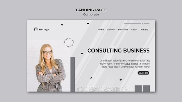 PSD corporate design landing page template