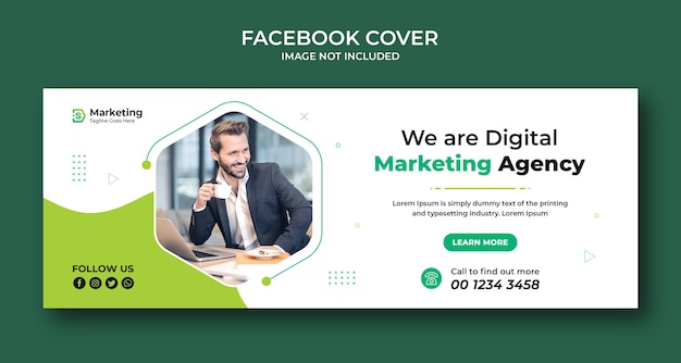 PSD design della copertina di facebook per la promozione del marketing aziendale e digitale