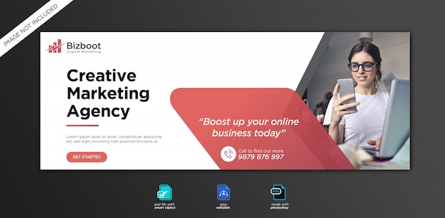 Corporate and digital business marketing promotion facebook cover template