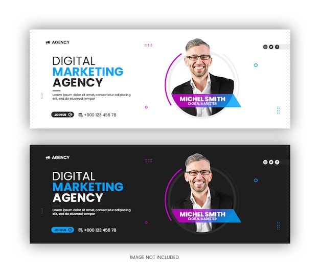 PSD corporate digital marketing agency social media facebook cover template