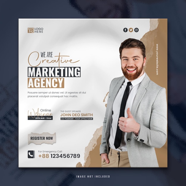 Corporate Digital Marketing Banner Post Promotion and Corporate Social Media Post Template