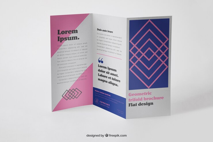 PSD corporate driebladige brochure mockup