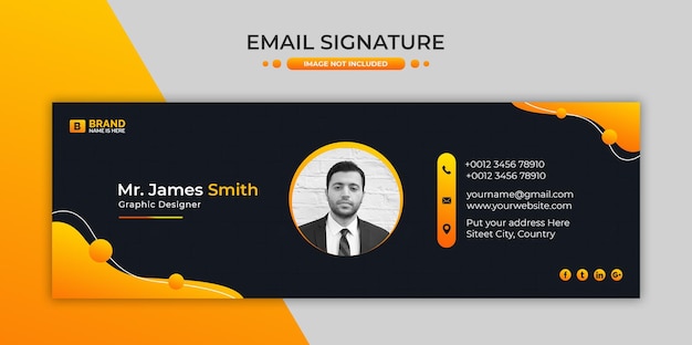 corporate email signature template design or email footer and personal social media cover