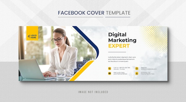 Corporate facebook cover banner post and corporate social media banner post template