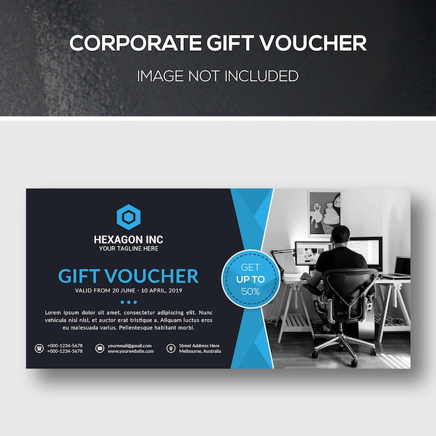 PSD corporate gift voucher template