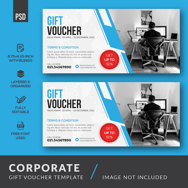 PSD corporate gift voucher template