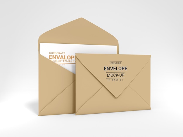 Corporate greeting card and envelope mockup