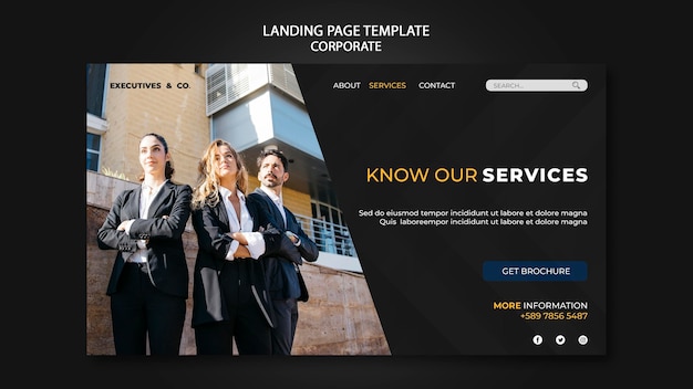 corporate landing page template