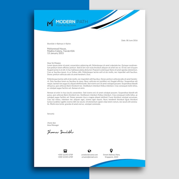 PSD corporate letterhead design for business