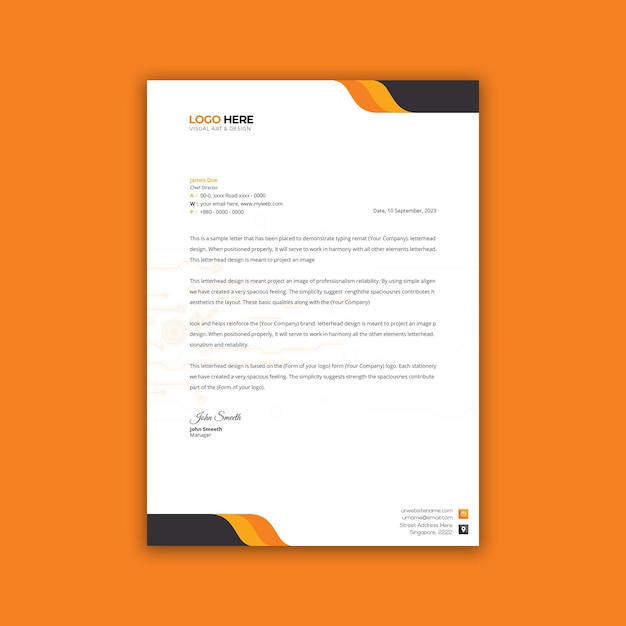 PSD corporate letterhead design template