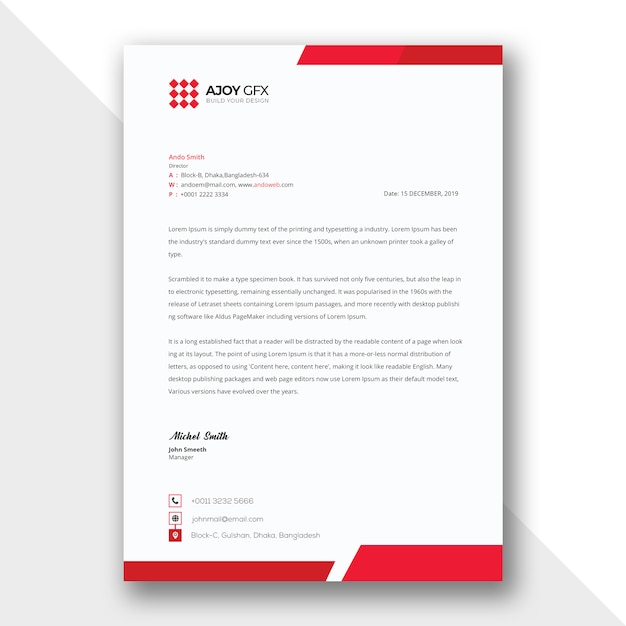 PSD corporate letterhead design