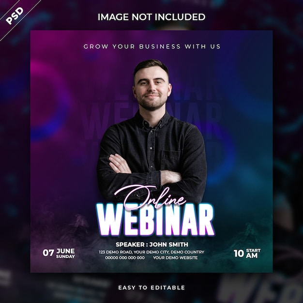 corporate live webinar social media post Instagram banner template