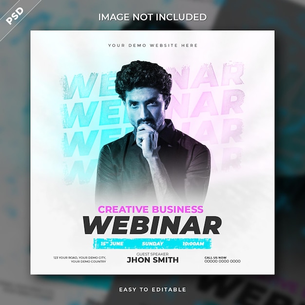 PSD corporate live webinar social media post instagram banner template