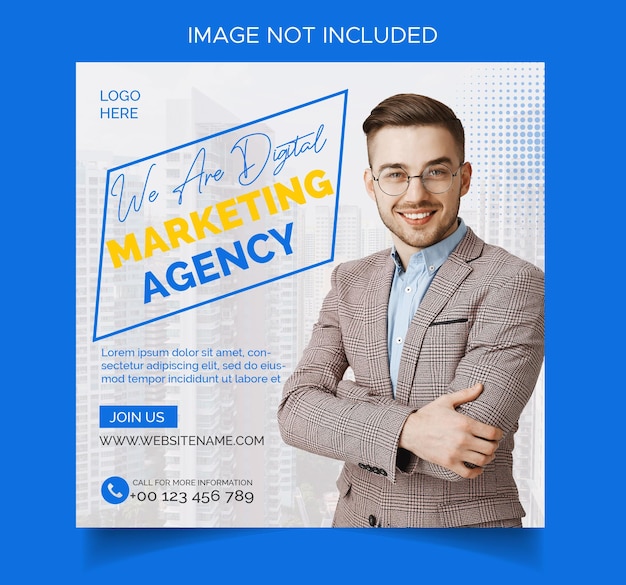 Corporate marketing social media post banner template