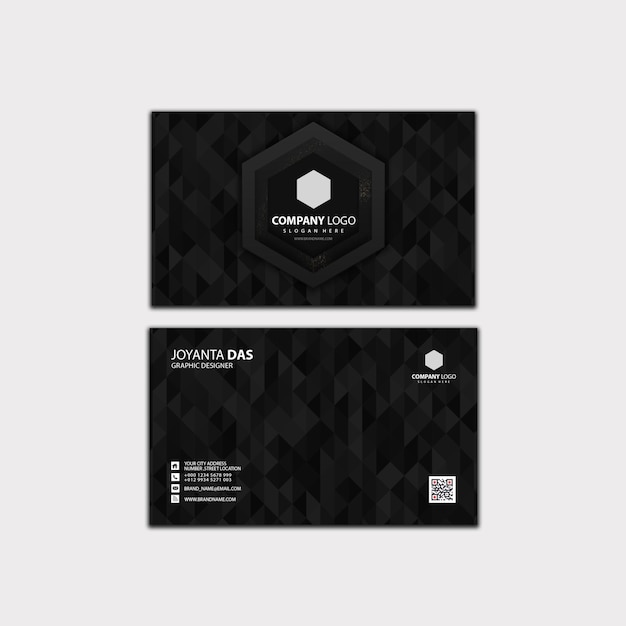 PSD corporate modern creative black clean business card template