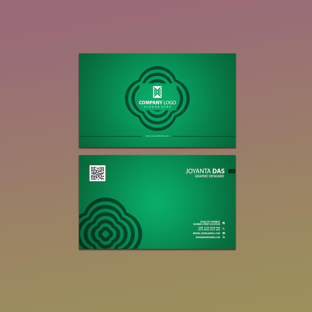 PSD corporate modern creative and clean green business card template