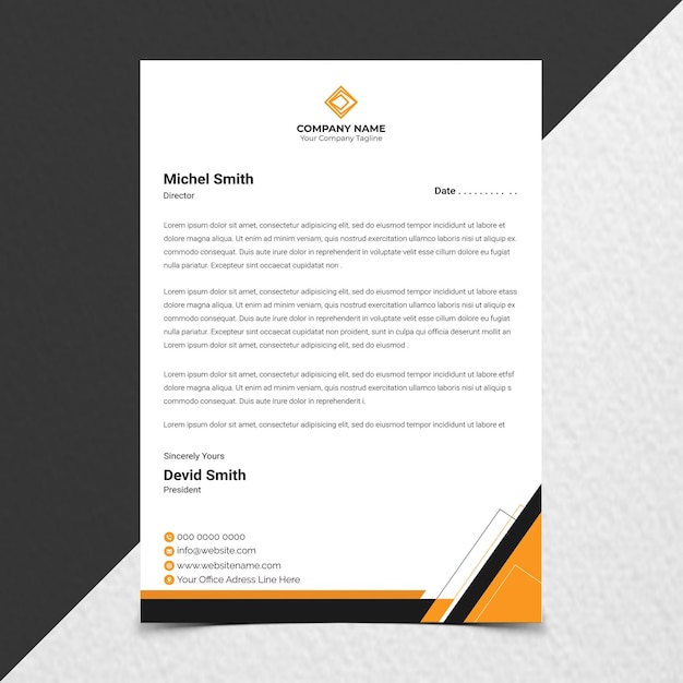 PSD corporate modern letterhead design template