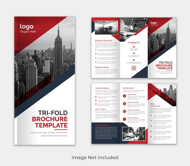 PSD corporate modern professional trifold business brochure template design