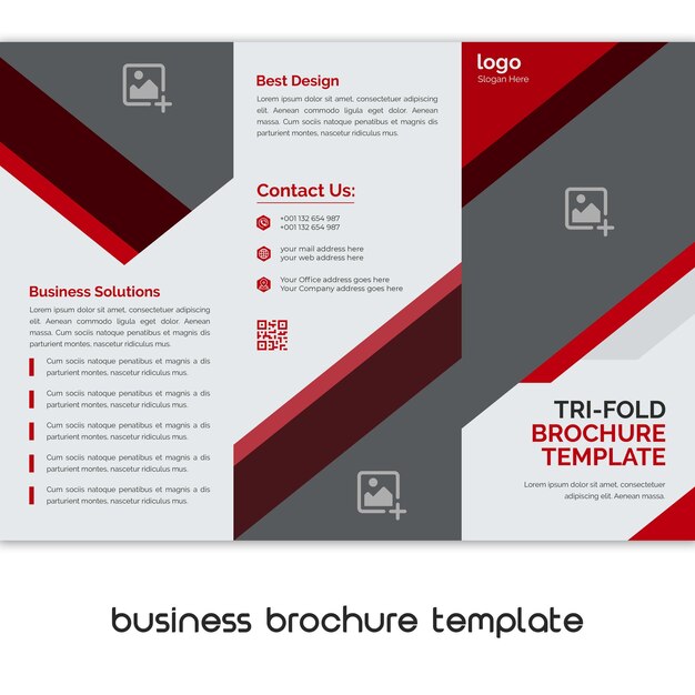 PSD corporate modern trifold business brochure template advertising