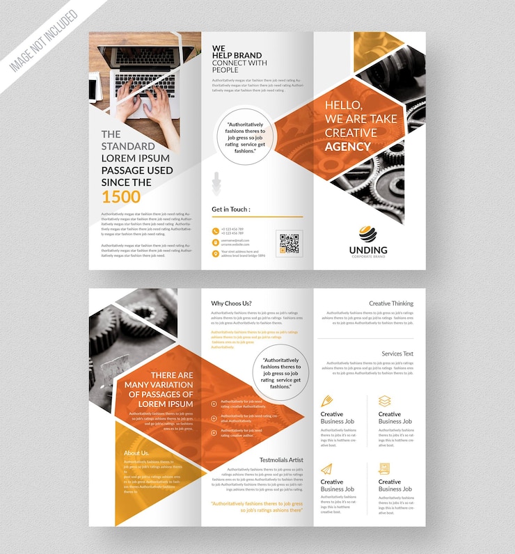 PSD corporate amp moderne drievoudige brochure sjabloon psd