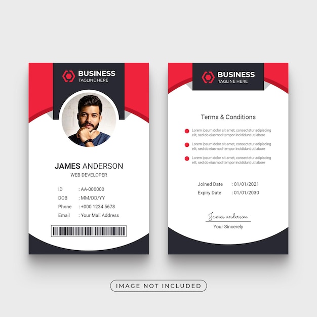 PSD corporate office employee id card template