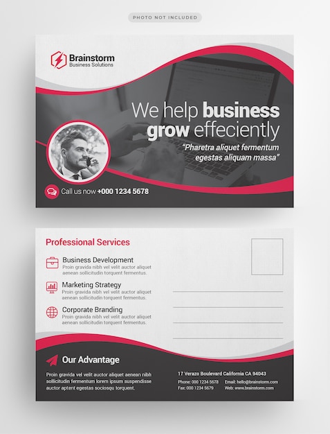 PSD corporate postcard template