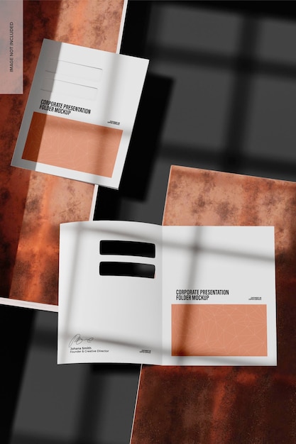 Corporate Presentation Folders Mockup