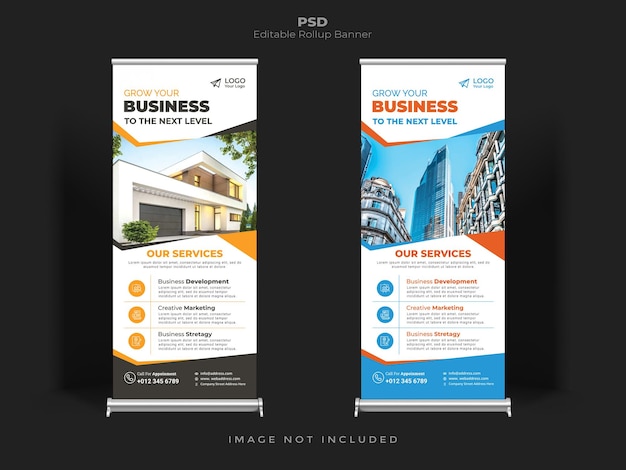 PSD standed roll up banner design для вашей бизнес-презентации