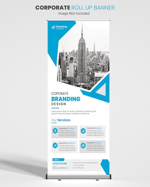 Corporate roll up banner